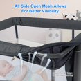 thumbnail image 5 of OLAKIDS 3 in 1 Baby Bassinet, Bedside Sleeper for Newborn, Folding Crib with Mattress, Travel Bag, Wheels, 4-Sided Mesh, Easy to Assemble Cradle Co Sleeper Stationary, Rock, 5 of 9
