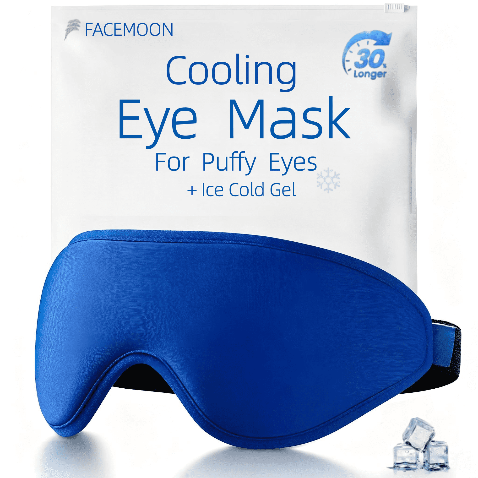 FACEMOON Contoured Reusable Gel Cooling Eye Mask, Ideal Father’s Day Present for Men, Soothes Puffy Eyes, Dark Circles, Sinus Pressure & Tired Eye Fatigue, Long Lasting Cold Compression Eye Relief