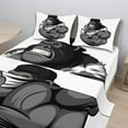 thumbnail image 2 of Ambesonne Cartoon Fitted & Top Sheet Set with Shams, Animal Athlete Gorilla, Black White Grey, 2 of 7
