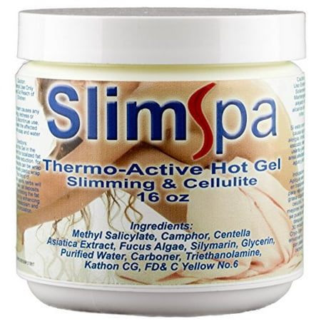 SlimSpa Slimming Hot Gel -16 Oz - Cellulite Treatment - Skin firming, Slimming - Fat burning to Reduce Inches, Cellulite - Excellent Slimming Cream for Size - GREAT Cellulite Cream for