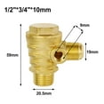 thumbnail image 1 of Bgsha 3 Port Copper Male Thread Check Valve Connector Tool For Air Compressor Air Pump, 1 of 10