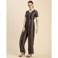 thumbnail image 3 of Moomaya Short Sleeve Full Leg Printed Rayon Jumpsuit - Women's Trendy Jumpsuit, 3 of 9