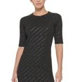 thumbnail image 2 of DKNY Women's Icon Logo Print Dress Black Size X-Large, 2 of 3