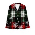 thumbnail image 5 of Feancey Christmas Snowflakes Pajama Sets for Women 2 Piece Loungewear Outfits Fall Long Sleeve Button Down Sleepwear and Pants Pjs Set Christmas Multicolor L, 5 of 7