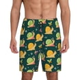 thumbnail image 1 of Balery Snails And Butterfies Pantalones cortos de pijama de punto de algodón para hombre con cinturilla y bolsillos-3X-Large, 1 of 6