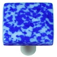 thumbnail image 1 of Hot Knobs HK8056-KA Granite Cobalt Blue & White Square Glass Cabinet Knob - Aluminum Post, 1 of 1