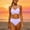 Purple, variant on High Waisted Two-Piece Bikini Swimsuit with Adjustable Straps and Removable Padding for Women and Girls