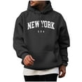 thumbnail image 2 of Hoodies For Men Casual Shirts Solid Color Print Long Sleeve Cotton Hooded Collar Drawstring Hoodies Pullover Sweatshirts Orkout, Walking, Gym Fitness Sweatshirts for Men, 2 of 6