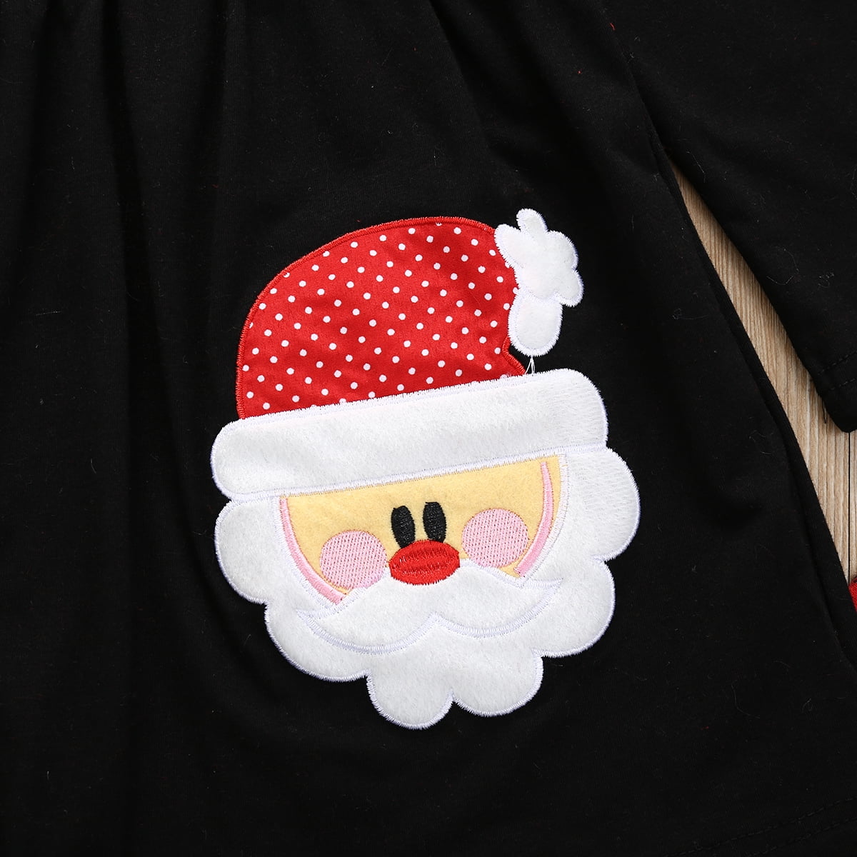 Gureui Kids Toddler Baby Girl Christmas Outfit Santa Print Dress Shirt  Tunic Top Plaid Leggings Pants Set with Scarf 1-6T 