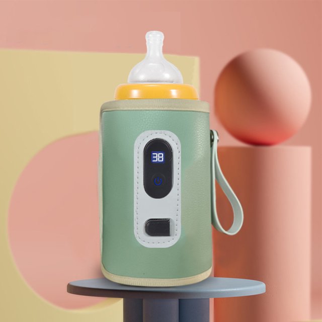 Calentador de biberones de leche USB Pantalla de temperatura ajustable de 5 engranajes para bebés