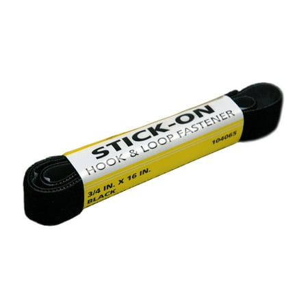 VELCRO Brand Sticky Back Fastener for a permanent bond to fabrics, Black, 16in x 3/4in