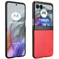 thumbnail image 3 of Retro Case for Motorola Razr 50 Anti Scratch Protective Cover Compatibility Lychee Pattern Retro, 3 of 5