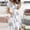 White, variant on Ichaunyi Summer Dresses Women's Casual Loose Bandage Short Sleeve Printing V-Neck Ankle-Length Dress