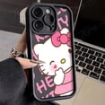 thumbnail image 1 of Lovely Sanrio Hello Kitty Flower Phone Case for iPhone 14 15 Pro Max 13 12 11 X XS XR 7 8 Plus SE 2020 Matte Printing Back Cover 1 For iPhone 15 ProMax, 1 of 5