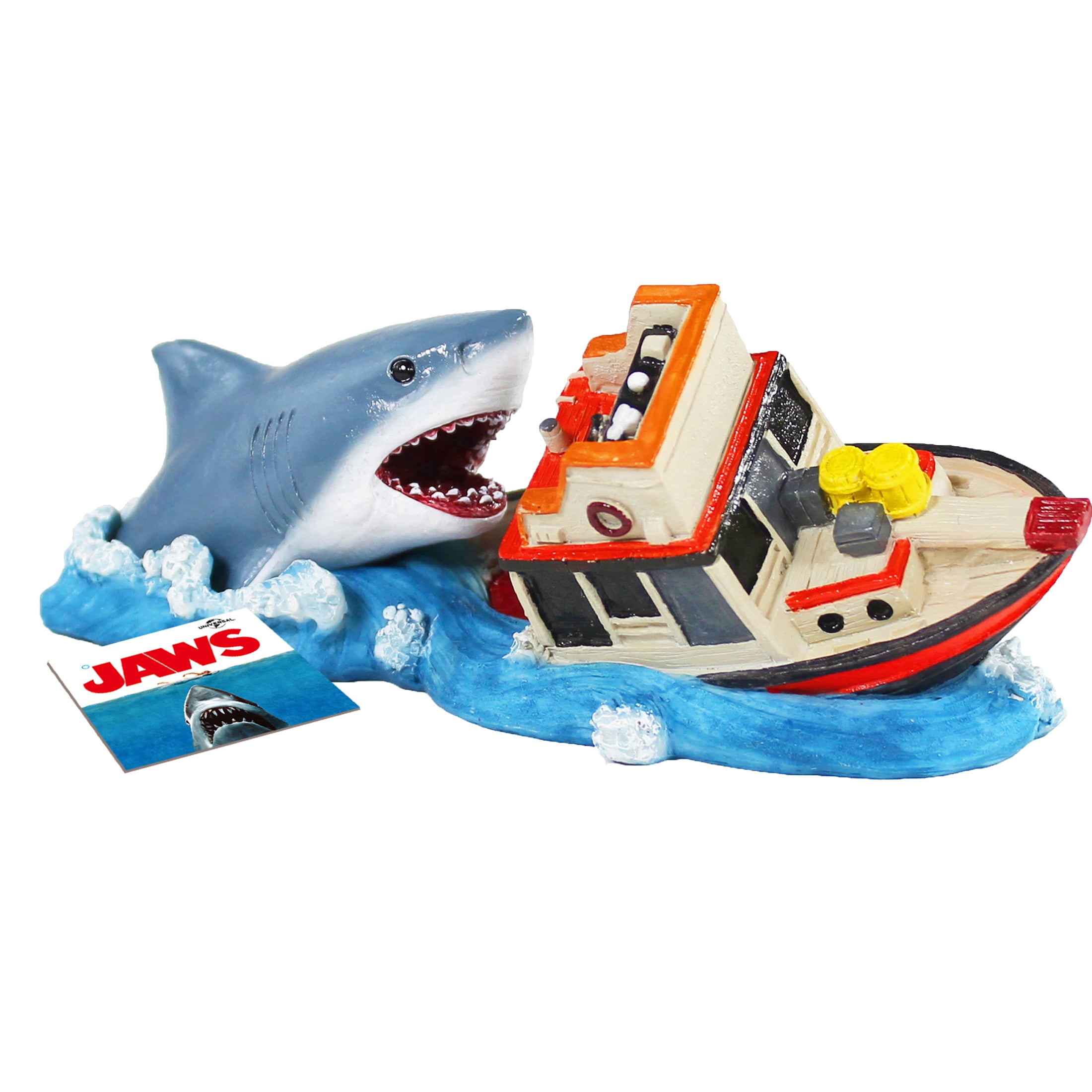 Penn-Plax Jaws Resin Aquarium Decor, Boat Attack Scene, Small
