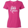 thumbnail image 3 of Inktastic Breast Cancer Awareness My Gigi is a Fighter Women's T-Shirt, 3 of 5