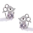 thumbnail image 2 of 1 par de joyas de piedra natal de ratón, aretes de cristal chapados en plata para mujeres y niñas Xemadio 221866, 2 of 9