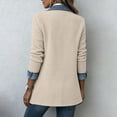 thumbnail image 5 of Women Denim Patchwork Jacket Long Sleeve Button Cardigan Jackets | Denim Patchwork Jackets for Women Rollable Denim Cuffs Collared Shirt Jacket Side Jean Pockets Cardigan Jackets, 5 of 6