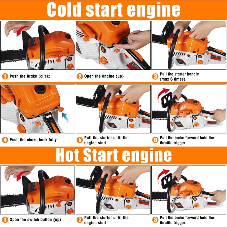 KingFurt 58CC Gas Chainsaw, 18 Inch Power Chainsaw, 2-Cycle Handed