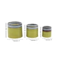 thumbnail image 3 of DecMode 9", 7", 6"H Handmade Indoor Outdoor Green Porcelain Planter (3 Count), 3 of 9