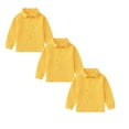 thumbnail image 5 of Cnuiaeg 3 Pack: Boy's Long Sleeve Polo Shirt - School Uniform Active Performance Golf,Color Yellow,Size 12-24 Months, 5 of 5