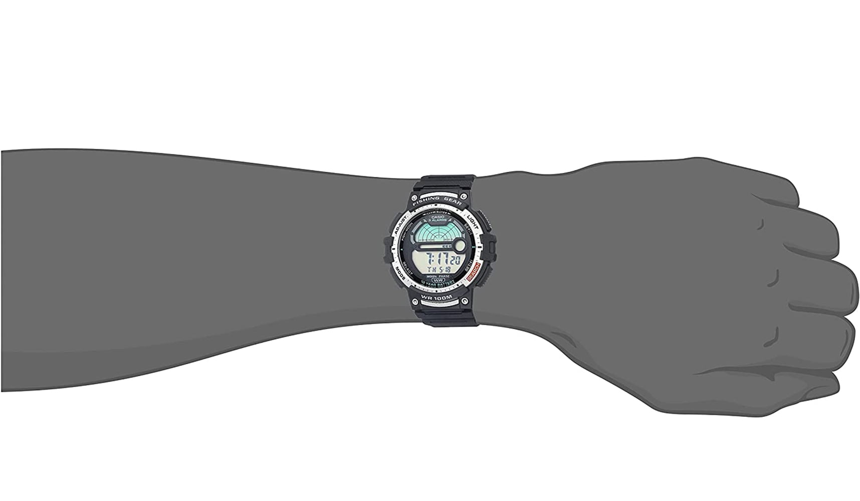 Casio Men s Sports Digital Moon Data 100m Black Resin Watch