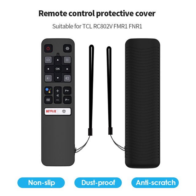 Funda completa de silicona para mando a distancia de TV para TCL RC802V FMR1 FNR1 (negro)