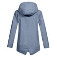 thumbnail image 5 of XUNKUSGA Jackets for Women Casual Solid Color Long Sleeve Rain Jacket Women Long Outdoor Waterproof Zipper Raincoat with Pockets and Drawstring, 5 of 8