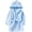 D# Blue, variant on Fleece Bathrobe for Boy Girl Toddler Kids Cartoon Ear Hooded Towels Spa Beach Plush Robe