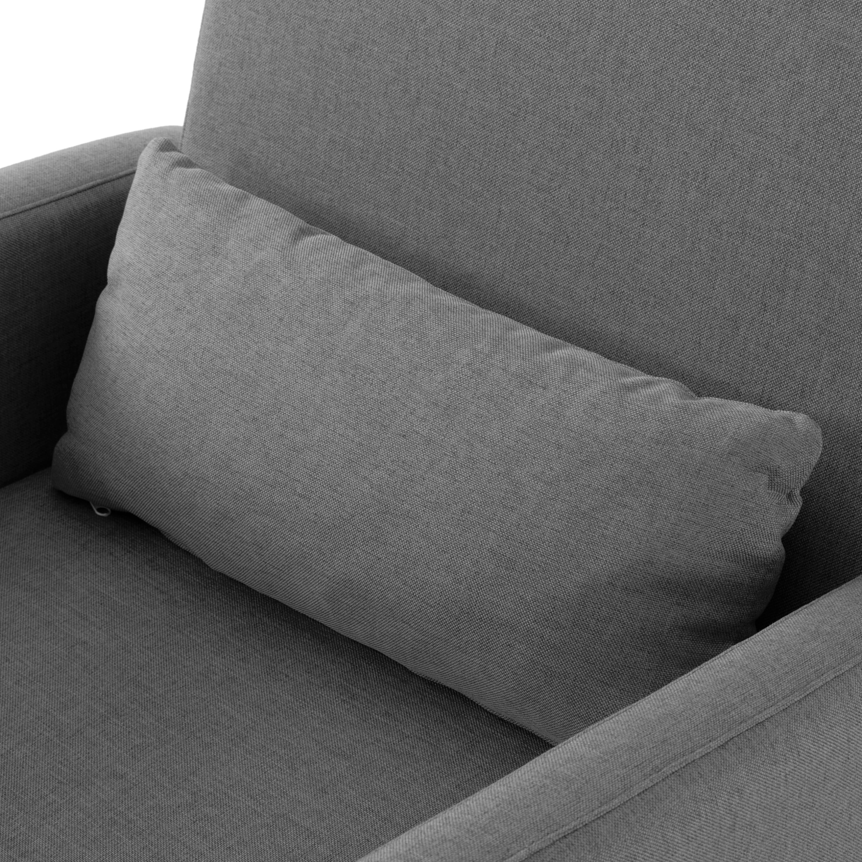 BSHTI Mid-Century Wood Accent Chair with Backrest and Armrest, Modern Upholstered Chair in Linen Fabric, Upholstered Dining Chair with Solid Wood Legs for Reading Nook, Apartment