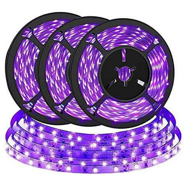 Tira LED UV de 6M, Tira LED BRTLX Luz Negra UV, DC5V Puerto USB Tira LED Luz Púrpura LED SMD 2835 para Iluminación del Hogar, Fiesta, Bar Halloween Navidad Noche Cuerpo Pintura Neón, 3Pcs x2