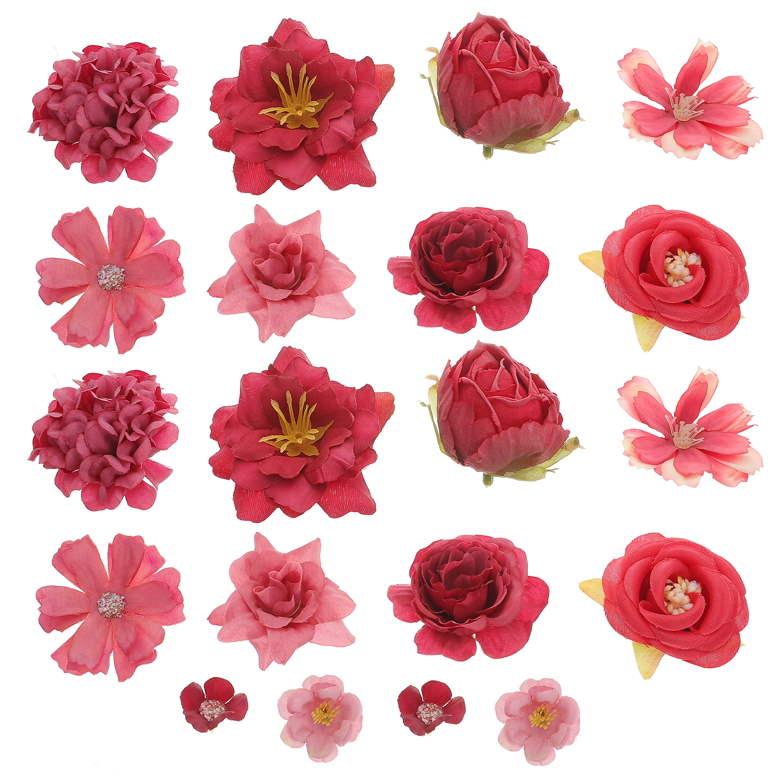 24pcs Fake Flower Artificial Flower Head Faux Flower Silk Flower for