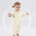 thumbnail image 7 of SERTG Baby Girls Ruffle Neck Bodysuit Long Sleeve Jumpsuit Lightweight Cotton Everyday Wear Snap Closure Comfort Fit Infant One-Piece Outfit(Beige,9-12 Months), 7 of 7