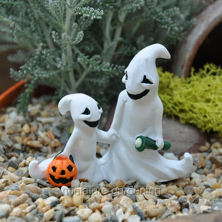 Miniature Halloween Ghosts With Glow In The Dark Torch For Miniature Garden Fairy Garden - 