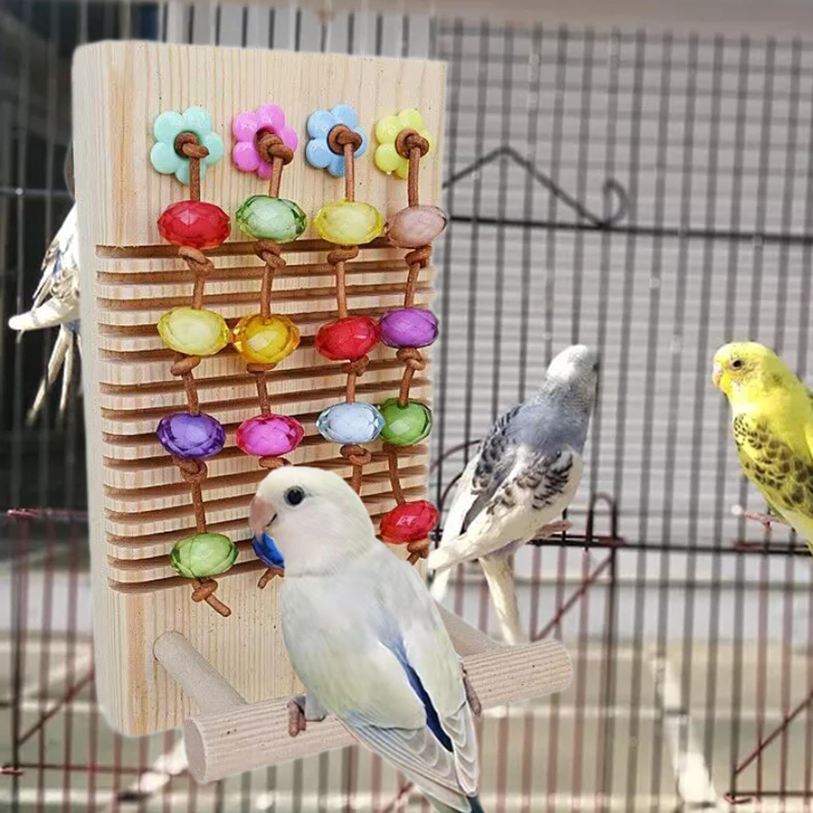 Bvdfgk Parrot Chewing Toys Bird Toy Birds Climbing Toy Bird Cage Accessories with Perch
