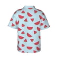 thumbnail image 4 of Xecao Watermelon print Hawaiian shirt - a stylish short-sleeve button-down for men, perfect for casual beach and tropical outings., 4 of 9