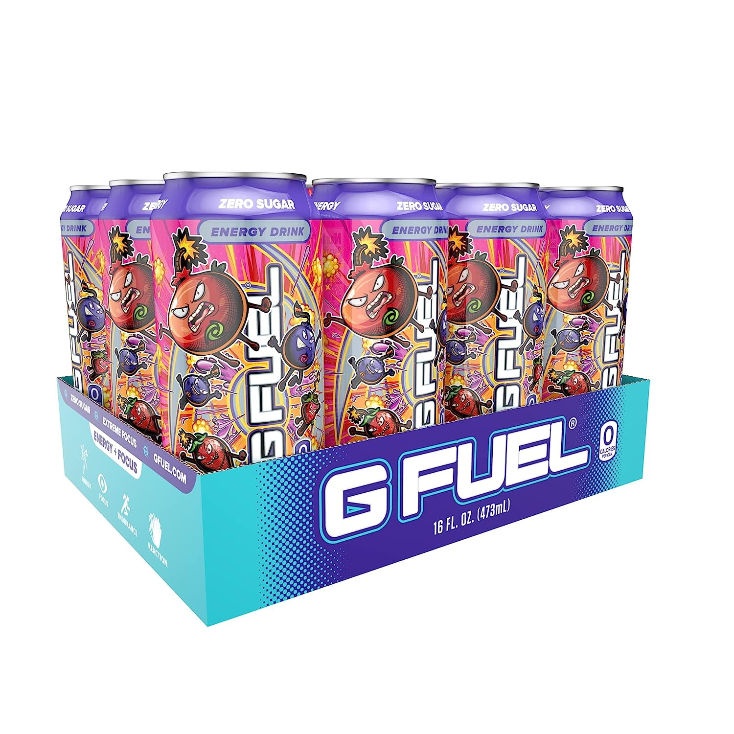 G Fuel Berry Bomb Energy Drink, 16 Oz Can, 12Pack Case