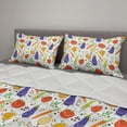 thumbnail image 2 of Vegetable Comforter & Sham Bedding Set, Cartoon Characters Eggplant Tomatoes and Pepper Salad Elements Pattern, 3 pcs Duvet Set Microfiber Filling Quilt, 5 Sizes, Multicolor, by Ambesonne, 2 of 4