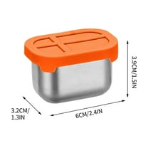YIKA Tupperware Container 304 Stainless Steel Crispers Bento For Dipping Dishs Kitchen Storage Orange