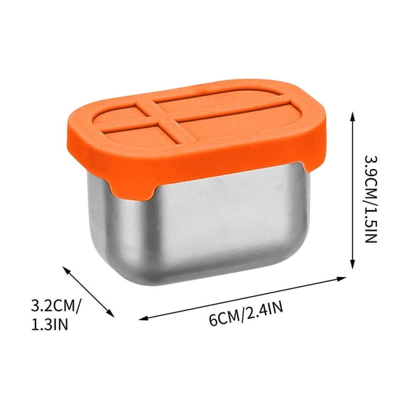 YIKA Tupperware Container 304 Stainless Steel Crispers Bento For Dipping Dishs Kitchen Storage Orange