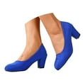 thumbnail image 6 of YLYL Women's Pumps Chunky Mid Heel Pointed Toe Slip on Wedding Office Evening Dress Shoes, 6 of 9