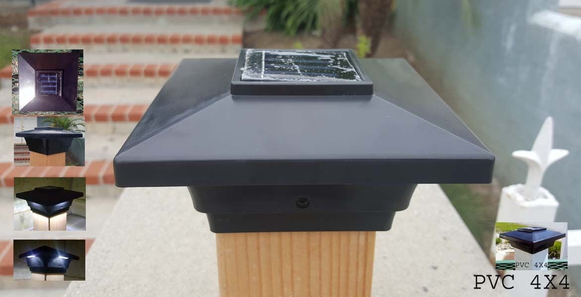 Solar Post Cap Low Profile 4 SMD LED Black 4X4 Vinyl ... Solar Post Cap Low Profile 4 SMD LED Black 4X4 Vinyl ...