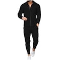 thumbnail image 1 of Cameland Men's 2pc Tracksuits Set Jackets&Pants Jogger Solid Color Long Sleeve Jogging Athletic Suits Open Front Outfits Causal Running Sports Sweatsuit, 1 of 8