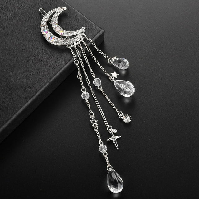 Fiudx Horquilla de Cristal, Elegante Accesorio con Cuentas de Diamantes de Imitación, Glamurosa Pinza para El Cabello En Forma de A, Perfecta para Bodas, Compromisos y Fiestas, Uso Diario En Ocasione