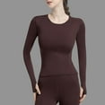 thumbnail image 2 of Under 10 dollars! Women's Long Sleeve Athletic Compression Shirt Stretch Slim Fit Yoga Running T-Shirt/Top for Gym Training Fitness, 2 of 6