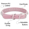 Fovien Dog Collar with Leash,Durable Rivet PU Leather Dog Collars for