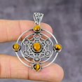 thumbnail image 2 of Natural Tiger Eye Gemstone Handmade 925 Sterling Silver Pendant 2.17", 2 of 4