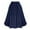 Dark Blue, variant on Womens A Line Midi Skirt Elastic Waist Front Button Casual Skirts Pleated Denim Skirt
