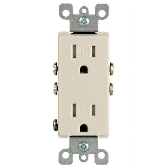 Light Almond 15 Amp Decora Tamper Resistant Receptacle