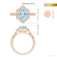 thumbnail image 4 of ANGARA Natural Oval 1.5 ct Aquamarine Trillium Floral Shank Ring in 14K Rose Gold for Women (Size-9x7mm) | March Birthstone, Birthday, Anniversary, Jewelry Gift for Women | Natural Aquamarine Ring, 4 of 9